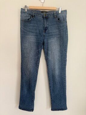 d/Jeans Women Blue Denim Stretch Straight Leg Jeans Size 14
